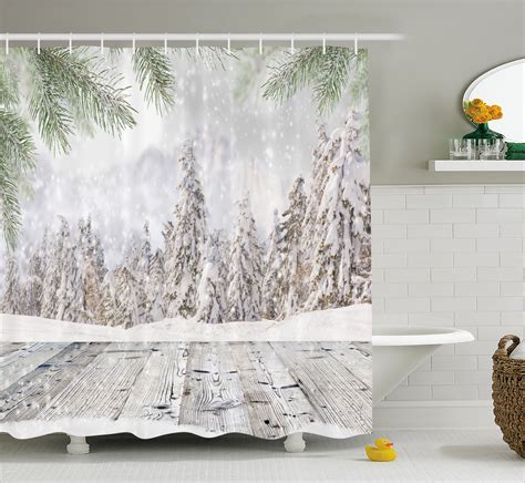 fabric winter shower curtain